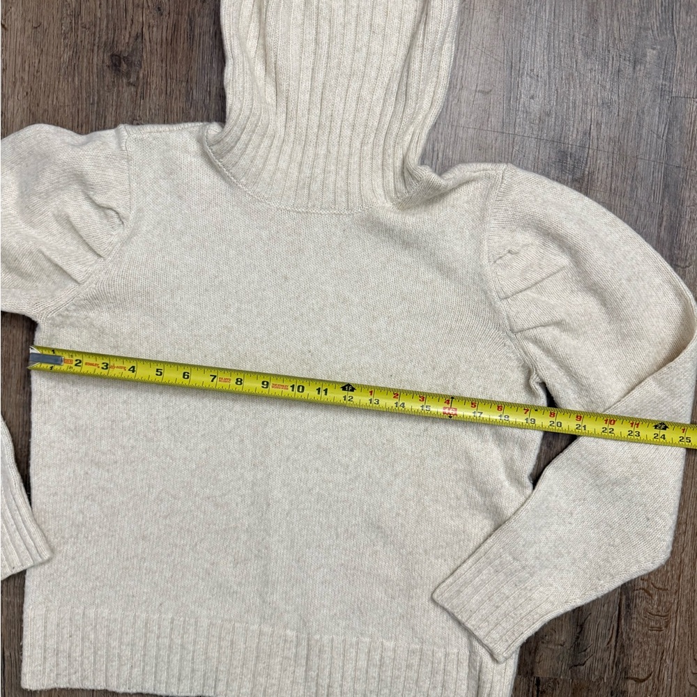 CAbi • Oatmeal Heather Puff Sleeve Turtleneck Sweater - Picture 7 of 16